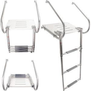 3-Step ABS Telescoping Boat Ladder | Stainless Steel Swim Platform with Handrails | 400lb Capacity | Collapsible for Pontoon, Dock & Yacht 3-Step ABS Telescoping Boat Ladder | Stainless Steel Swim Platform with Handrails | 400lb Capacity | Collapsible for Pontoon, Dock & Yacht