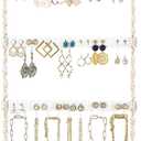 Mkono Hanging Jewelry Organizer Macrame Necklace Holder Wall Mounted Jewelry Hanger Earring Holder Organizer Boho Decor Over Door Jewelry Display Necklace Rack for Necklaces Bracelets Earrings