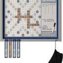 WS Game Company Scrabble Deluxe 2-in-1 Wall Edition, Oversized 30" x 24" Wood Frame, Magnetic Tiles & Dry Erase Message Board, Hangable Home Decor, Family Word Board Games for 2-4 Players, Ages 8+