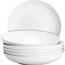 QUANSHANGJUSet of 6 Dinner Plates 8 Inch, White Porcelain Plates, Microwave Oven Dishwasher Safe Scratch Resistant