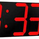 CHKOSDA Digital Wall Clock, Oversize Led Digital Clock Large Display with Auto Dimmer, Huge Countdown Timer with Remote Control, 27" Wide Led Display, 6 Digits, Wall Mount, Date and Temperature (Red)
