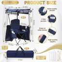 Juexica Camping Chair with Canopy Shade Outdoor Folding Chair with Adjustable Shade 4 Removable Curtains Sports Portable Camping Seat for Cold Weather Fishing Beach, 1 Person