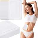 Geiserailie 50 Pcs Castor Oil Pack Wrap Bulk Disposable Leak Proof Organic Cotton Castor Oil Patches Self Adhesive Pads for Belly Waist Stomach Knee Back Neck Arm(6.3 x 11.8 Inches)