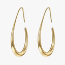 ightweight Teardrop Hoop Earrings for Women - 14k Gold/White Gold Plated Large Oval Pull Through Hoop Earrings High Polished Statement Jewelry Gift for Women