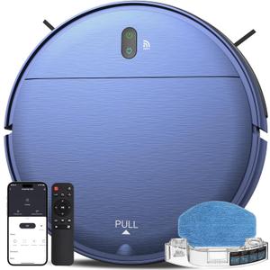 ZCWA Robot Vacuum and Mop Combo,2.4GHz WiFi Link Vacuum Robot,4 Cleaning Mode Robotic Vacuums Cleaner,APP/Remote Aspiradora Robot,Self-Charging Robot Vacuum for Pet Hair,Stains,Carpets,Corner