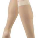 Truform Sheer Compression Stockings, 15-20 mmHg, Women's Knee High Length, Open Toe, 20 Denier, Medium (Nude)
