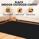 Grefinity Marine Carpet, 5 FT x 20 FT Black Indoor/Outdoor Carpet, 0.2" Thick, Non-Slip, Waterproof, Machine Made, High Pile, Rectangular Area Rug
