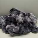 Cozy Bliss Faux Fur Throw Blanket for Couch, Fuzzy Soft Plush Thick Bubble Blanket for Sofa Bedroom Living Room,50 * 60 Inches Tie Dye Black