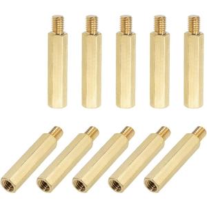 uxcell M6x35mm+8mm Male-Female Brass Hex PCB Motherboard Spacer Standoff for FPV Drone Quadcopter, Computer & Circuit Board 10pcs