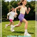 Vinsatin 4 Pack Girls' Athletic Yoga Biker Shorts, 4-Color, 7-8 Years
