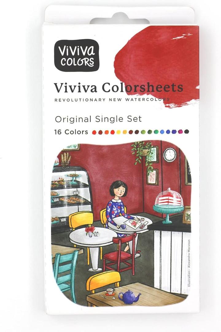 Viviva Coloursheets, Original Single Set, 16 Vibrant Watercolours, for Outdoor and Travel, VV276000 (Multicoloured)