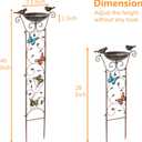 SUNNYPARK Bird Bath with Trellis Outdoor, Antique Garden Iron Trellis with Decorative Butterflies Detachable Bird Bowl Metal Potted Plants Support for Climbing Flowers