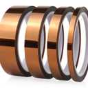 BOMEI PACK 4Pack 6/12/18/25mm x 108ft Polyimide Tape High-Temperature Resistant, No Residue Heat-Resistant Tape for Electric Task, 3D Printing, Soldering, Sublimation, Masking (33m)