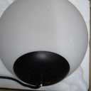 KoKo&Yukina 10" Globe Pendant Light Black Mid Century Pendant Light Mid Century Adjustable Hanging Light Fixture Matte Black Finished with Milk Glass Lampshade for Dining Room Bedroom Kitchen Island, 10 inch - standard