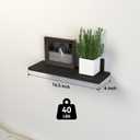 DOLLFIO Floating Shelves, 3 Sets Wall Wooden Shelves for Dcor, Mounted Bathroom Shelf Storage, Book Wall, Bedroom, Living Room Black, HM02