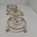 Metal pot holder, heavy-duty pot holder, indoor and outdoor rust proof metal pot container circular holder, home and garden decoration display stand (3-piece set in black)