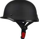 German Style Motorcycle Helmet,Heavy Duty Oversized Half Helmet Open Face DOT Approved, Suitable for Men with Large Head Circumference (Matte Black, Medium)