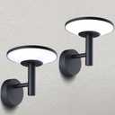 2 Packs Outdoor Wall Lights LED Integrated, Exterior Light Fixture Waterproof IP54, Aluminum Die-cast Outdoor Wall Lantern, Modern Black Outdoor Wall Sconce for Porch, Patio, Corridor