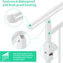 Adjustable Handrails for Outdoor Steps White Metal Stair Railing with Installation Kit, 3 Steps Handrail or Horizontal Use, Wrought Iron Hand Rails for Outdoor Steps
