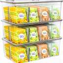Utopia Home - Tea Bag Organizer With Lids, Clear Pantry Storage Box - (3 Pack) Stackable Partition Organizers or Holder With Lids For Drawers, Countertops, Fridge, Kitchen, Snack & Spice Organization
