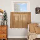 VHC Brands Burlap Natural Farmhouse Primitive Curtains Solid Color Tier Set of 2 36x36 (36"W x 36"L (Pack of 2), Natural)