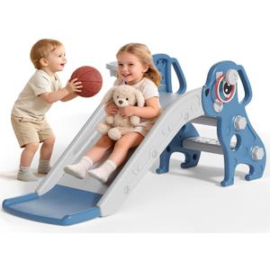 BIERUM Toddler Slide, 4 in 1 Kids Slide for 1-3 Indoor Outdoor, 45.3"x15.7"x19.7"
