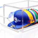 Hat Storage Box for Baseball Cap, Large Clear Hats Organizer Container with Sliding Tray Drawer, Stackable Caps Display Case with Magnetic Door for Closet Holds 8-10 Hats 1Pack