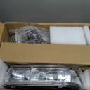 Headlights Assembly Compatible with 99-02 Chevy Silverado / 00-06 Tahoe Suburban Headlights Headlamp with Bumper Lights, Chrome Housing Clear