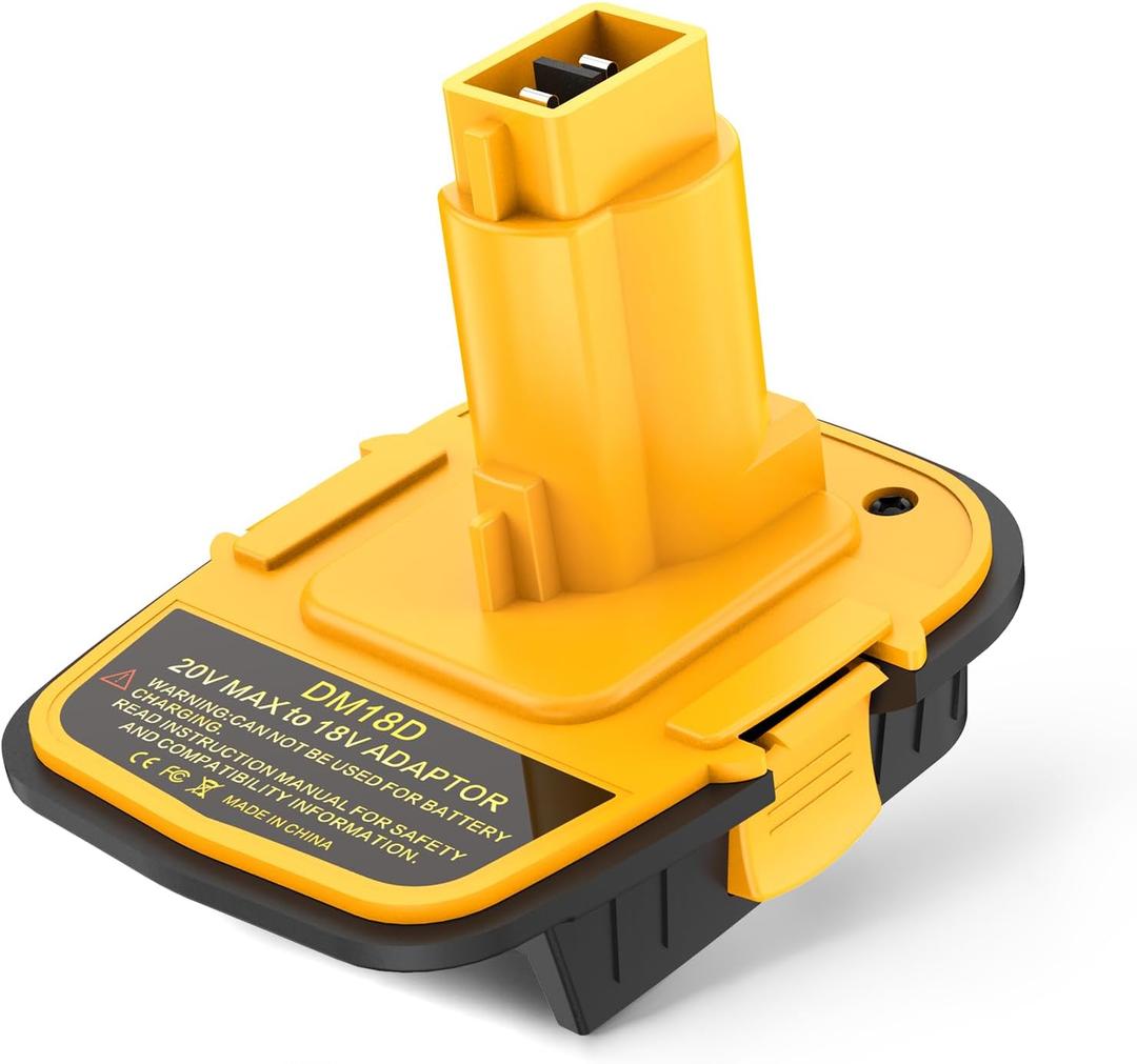 1 Pack DM18D Battery Adapter Converter with USB Port for Dewalt 18V Tools, Converts for De-Walt 20V or Mil-wau-kee 18V Li-on to De-Walt 18-V Battery Adapter