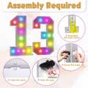 Marquee Numbers Colorful 13th Birthday Decoration: 4FT Large Light Up 13 Year Old Birthday Decorations Anniversary Backdrop Cardboard Sign 18 Colors Number 13 Mosaic Balloon Frame