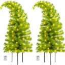 2 Pack 30in Whimsical Christmas Tree with LED Lights - Artificial Christmas Tree with Timer & 8 Lighting Modes for Indoor Home Living Room Office Decor, Xmas Holiday Decorations