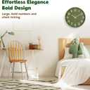 Silent Wall Clock Non-Ticking Battery Operated  Modern Olive Green Analog Wall Clock for Living Room, Kitchen, Office, Bedroom  Stylish Home Wall Decor Clock, 8 Inch