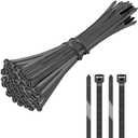 Set of 3 Pack, DreamPear 100 Pack Cable Zip Ties, (8'' x 0.19''), Black Self-Locking Nylon Cable Ties, Zip Ties Heavy Duty, 50lbs Tensile Strength, Cable Cord Management, Plastic Wire Ties for Indoor And Outdoor