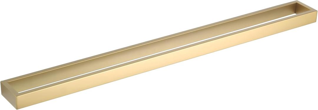 GERZWY 30-Inch Towel Bar, Gold Stainless Steel Modern Square Style Bath Towel Bar Wall Mount HG17702-BE