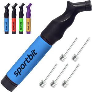 SPORTBIT Ball Pump for Sports Balls - Push & Pull Inflating System - Hand Pump for All Exercise Balls - Volleyball Pump, Basketball Inflator, Football & Soccer Ball Air Pump - Goes with 5 Needles Set (Blue) SPORTBIT Ball Pump for Sports Balls - Push & Pull Inflating System - Hand Pump for All Exercise Balls - Volleyball Pump, Basketball Inflator, Football & Soccer Ball Air Pump - Goes with 5 Needles Set (Blue)