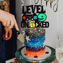 2 x Level Up 9th Birthday Cake Topper - Happy 9th, Double Sided, Video Game Controller Themed Kids Bday Party Supplies