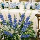 Blue Delphinium Artificial Flowers,8PCS Faux Delphinium Bulk 33.5'' Long Stem Larkspur Silk Flowers for Tall Vase Table Centerpieces Wedding Home Garden Decor(Navy Blue)
