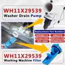 GFW550SSN2WW GFW550SSN0WW Washer Drain Pump and Filter Assembly Fit for GE GFW850SPN0RS GFW550SSN1WW GFW850SPN2RS GFW850SPN5RS GFW650SPN1SN GFW550SSN5WW GFW850SSN1WW GFW850SSN0WW Front-Loading Washers