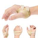 AKSO MEDICOS CMC Thumb Brace - Comfortable Thumb Splint for CMC Joint Pain, Osteoarthritis, Tendonitis, Arthritis, CMC Joint Thumb Arthritis Brace for Women & Men (Right Hand, Small, Beige)