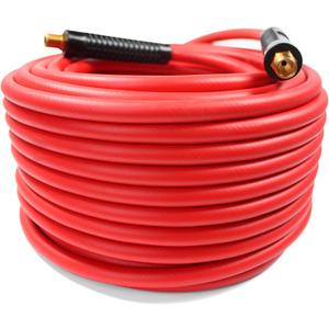 MaxWorks 80786 Lightweight All Weather No-Memory Non-Kinking 300 PSI Maximum Hybrid Polymer Air Hose, 1/4" x 100' , Red