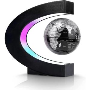 Flagest Magnetic Levitation Floating Globe, C Frame Levitating Globe with LED Lights, Cool Gadgets for Men Boys and Girls, Cool Tech Gifts for Office Bookshelf Home Desk Decor