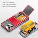 3 x TOPAUX for iPhone 16 Pro Wallet Case 5 Credit Card Holder Flip Cover Secure Back Pocket ID Slot Compartment Dual Layer Shockproof Bumper Anti-Scratch Protective Hard Shell for iPhone 16 Pro Red Black