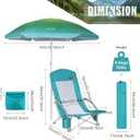 Nice C Beach Chair, Sand Chair, Lake Chairs for Adults with Umbrella and Cooler, Low Beach Chairs High Back, Cup Holder & Carry Bag & Heavy Duty Compact Outdoor, Camping (Set of 2 Blue)