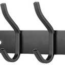 Black Wall Hooks, 12 Inch Coat Rack Wall Mount with 4 Hooks, Wall Hooks for Hanging Backpack, Bag, Purse, Clothes, Hat, Coat, Towel | Entryway & Bathroom Storage Organization Hanger