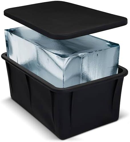 K3P Collection XX-Large Ice Block Mold for Cold Plunge Bath with Airtight Lid, Makes 12lb Large Ice Cubes, 2PCS