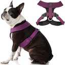 Gooby Comfort X Harness - Dual Snap, Purple, Medium - No Pull Small Dog Harness with Rotational Buckles and Patented Choke-Free X Frame, Medium