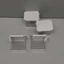 Yulejo 4 Pack Pegboard Accessories with Lid White Clear Peg Board Bins with Hooks Containers Plastic Pegboard Bins for Garage Craft Room Storage Kitchen, 3.9 x 3.2 x 3.2 Inch