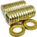 24PCS Standard U.S. Size Curtain Eyelet Rings, 1.38in35mm Inner Diameter Plastic Gromet Rings for Curtain Rods, Also for Shower Curtains. (Matt Golden)