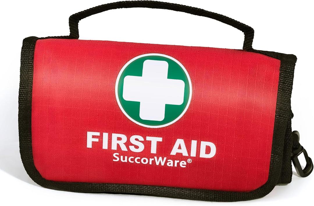 Small First Aid Kit - 100 Piece - Mini First Aid Kit for Home, Camping, Hiking, Backpacking, Travel, Vehicle, Outdoors - Emergency & Medical Supplies
