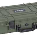 MEIJIA Portable Rolling Waterproof All Weather Hard Rifle Case,Gun case with Wheels,Customizable Fit Foam Included,Fit for Rifle,Guns,Shotguns, Airsoft Gun (38.34"x17.87"x6.22", Green)